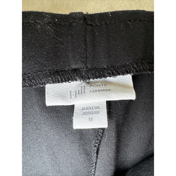 J. Jill Ponte Slim Leg Pant Womens M Black Pull On Elastic Waist Stretch Notch - Picture 2 of 4